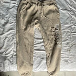 Hollister Tan Sweatpants with Distressed Detailing